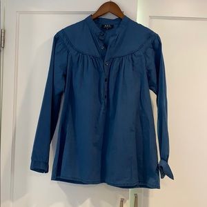 APC indigo blue blouse